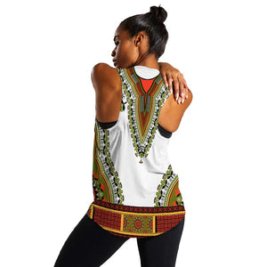 Africa Women Racerback Tank African Dashiki Royal Gold Version