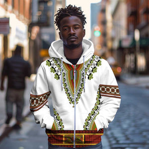 Africa Zip Hoodie African Dashiki Royal Gold Version