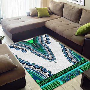 Africa Area Rug African Dashiki Royal Turquoise Version