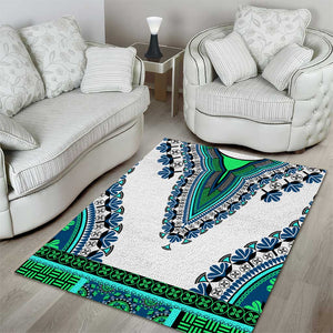 Africa Area Rug African Dashiki Royal Turquoise Version