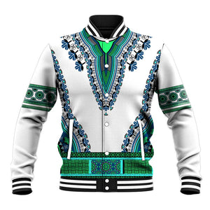 Africa Baseball Jacket African Dashiki Royal Turquoise Version LT14