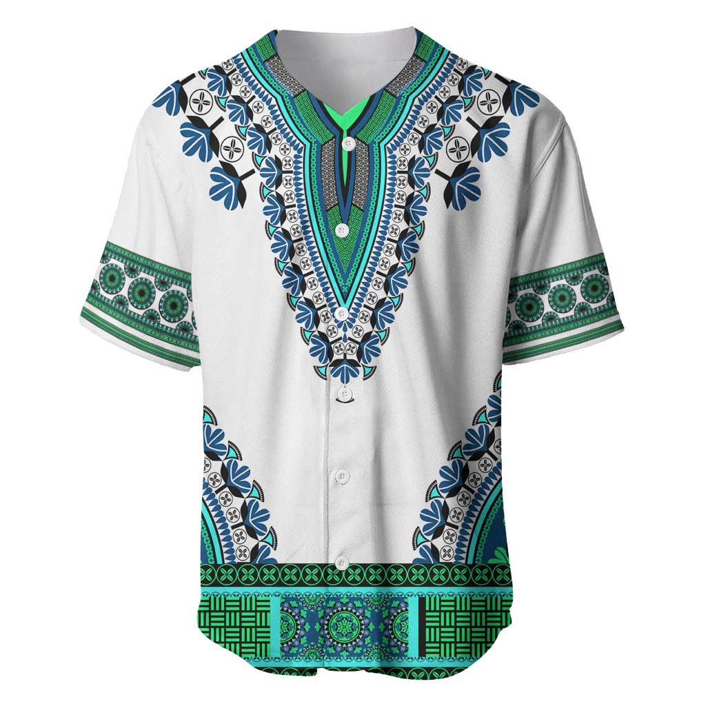 Africa Baseball Jersey African Dashiki Royal Turquoise Version