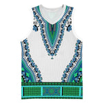 Africa Basketball Jersey African Dashiki Royal Turquoise Version LT14