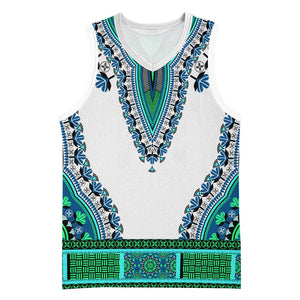 Africa Basketball Jersey African Dashiki Royal Turquoise Version LT14