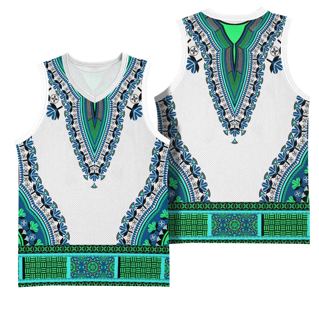 Africa Basketball Jersey African Dashiki Royal Turquoise Version LT14