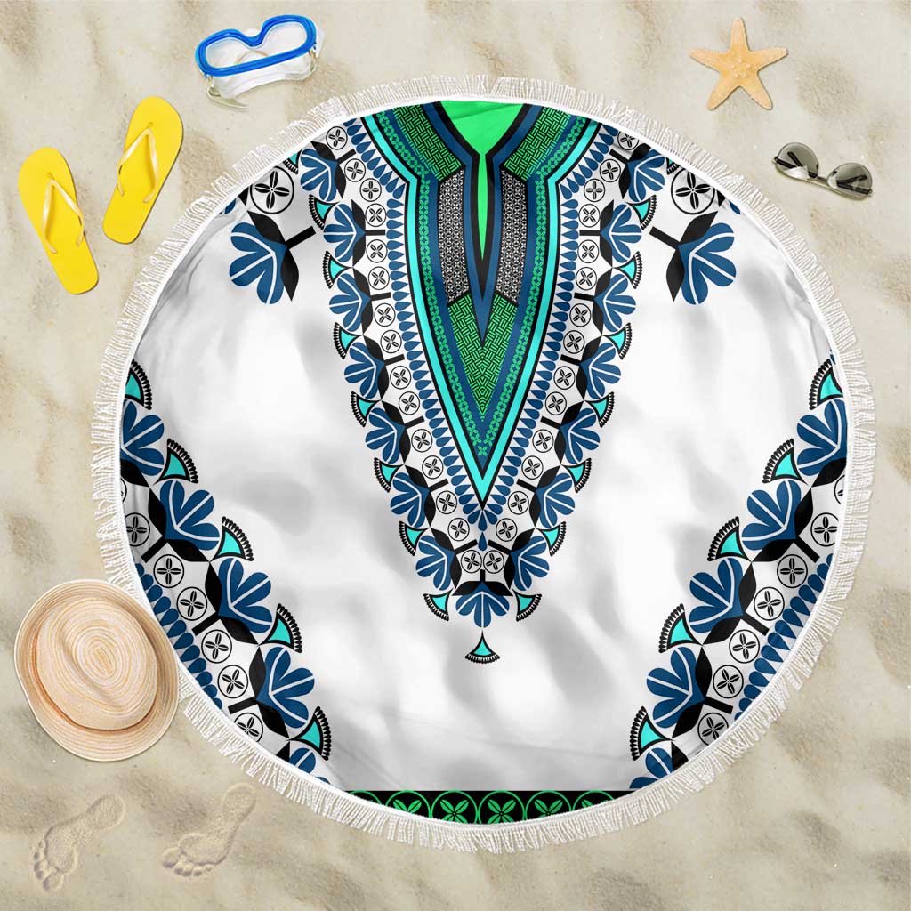 Africa Beach Blanket African Dashiki Royal Turquoise Version