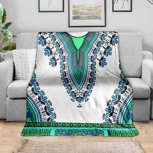 Africa Blanket African Dashiki Royal Turquoise Version