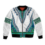 Africa Bomber Jacket African Dashiki Royal Turquoise Version