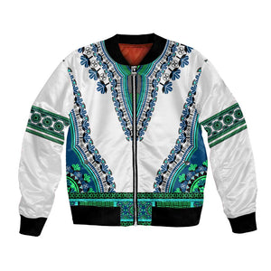 Africa Bomber Jacket African Dashiki Royal Turquoise Version