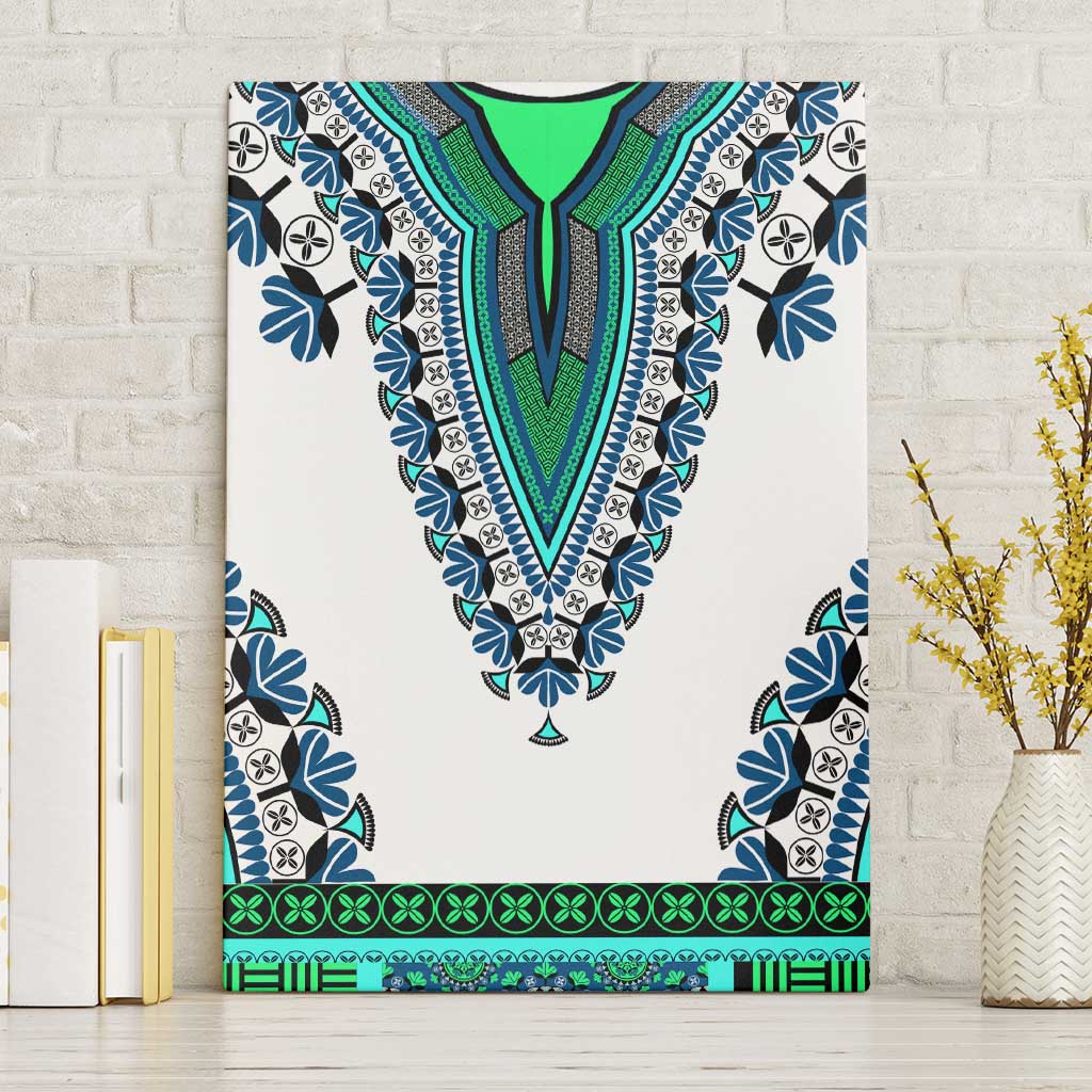 Africa Canvas Wall Art African Dashiki Royal Turquoise Version