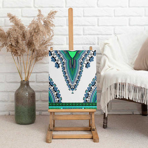 Africa Canvas Wall Art African Dashiki Royal Turquoise Version