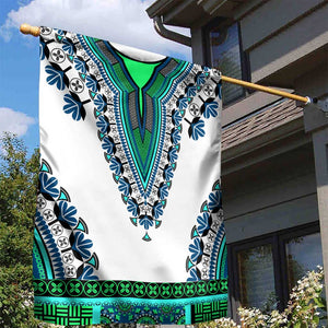 Africa Garden Flag African Dashiki Royal Turquoise Version