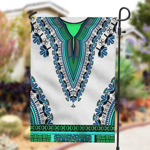 Africa Garden Flag African Dashiki Royal Turquoise Version