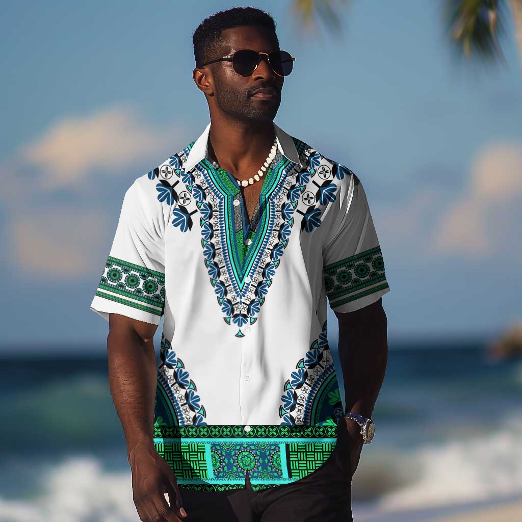 Africa Hawaiian Shirt African Dashiki Royal Turquoise Version