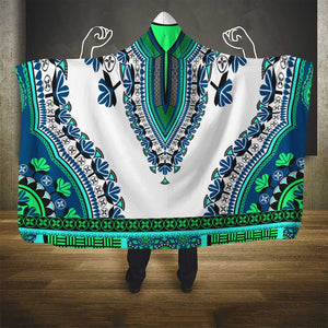 Africa Hooded Blanket African Dashiki Royal Turquoise Version