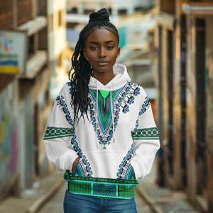 Africa Hoodie African Dashiki Royal Turquoise Version