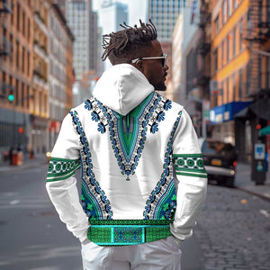 Africa Hoodie African Dashiki Royal Turquoise Version