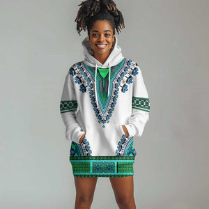 Africa Hoodie Dress African Dashiki Royal Turquoise Version