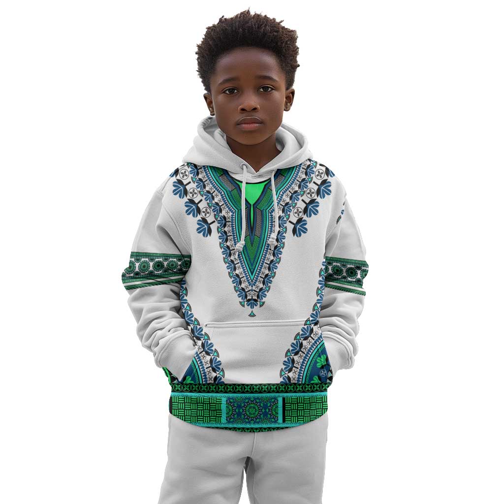 Africa Kid Hoodie African Dashiki Royal Turquoise Version