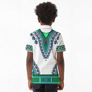 Africa Kid Polo Shirt African Dashiki Royal Turquoise Version