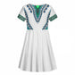 Africa Kid Short Sleeve Dress African Dashiki Royal Turquoise Version