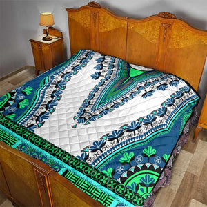 Africa Quilt African Dashiki Royal Turquoise Version