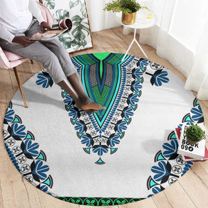 Africa Round Carpet African Dashiki Royal Turquoise Version