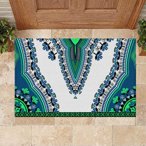 Africa Rubber Doormat African Dashiki Royal Turquoise Version