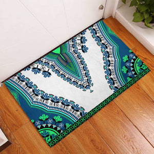 Africa Rubber Doormat African Dashiki Royal Turquoise Version