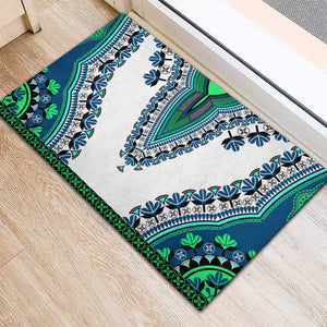 Africa Rubber Doormat African Dashiki Royal Turquoise Version