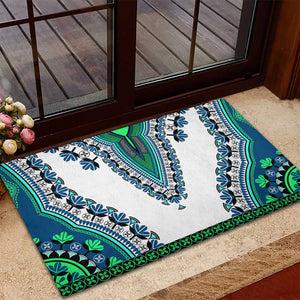 Africa Rubber Doormat African Dashiki Royal Turquoise Version