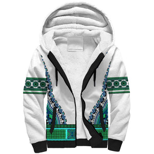 Africa Sherpa Hoodie African Dashiki Royal Turquoise Version