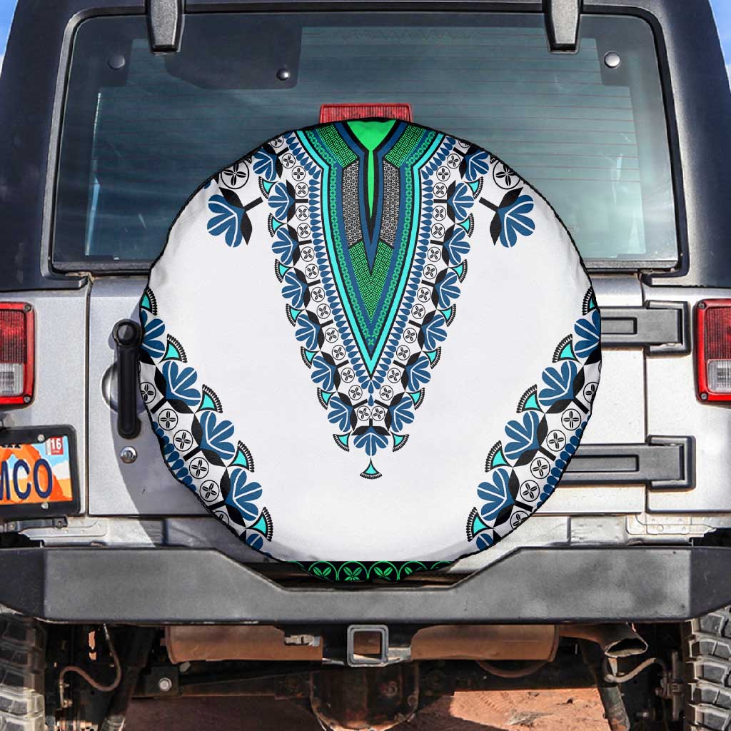 Africa Spare Tire Cover African Dashiki Royal Turquoise Version