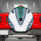 Africa Spare Tire Cover African Dashiki Royal Turquoise Version