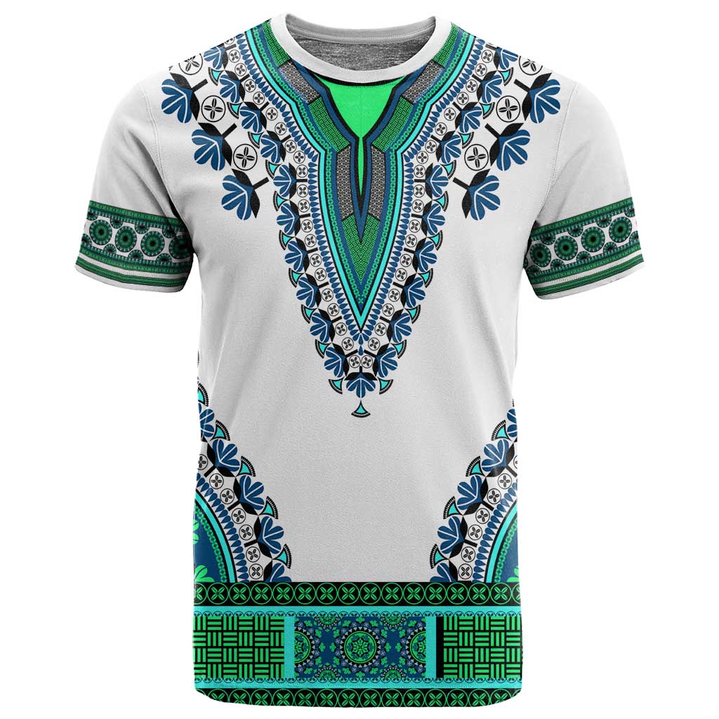 Africa T shirt African Dashiki Royal Turquoise Version