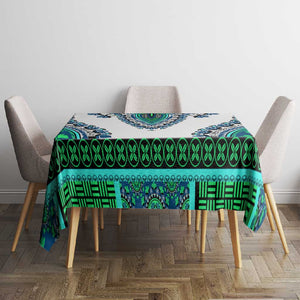 Africa Tablecloth African Dashiki Royal Turquoise Version