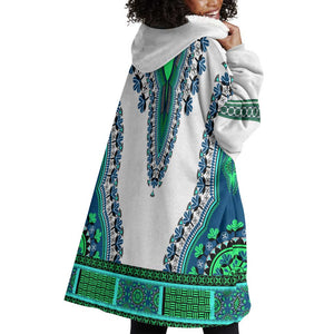 Africa Wearable Blanket Hoodie African Dashiki Royal Turquoise Version