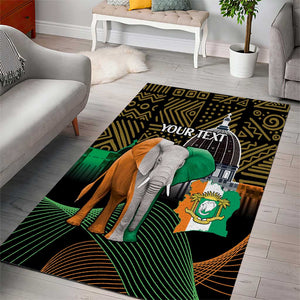 Personalized Cote dIvoire Independence Day Area Rug Ivory Coast Elephant African Pattern