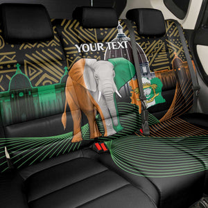 Personalized Cote dIvoire Independence Day Back Car Seat Cover Ivory Coast Elephant African Pattern