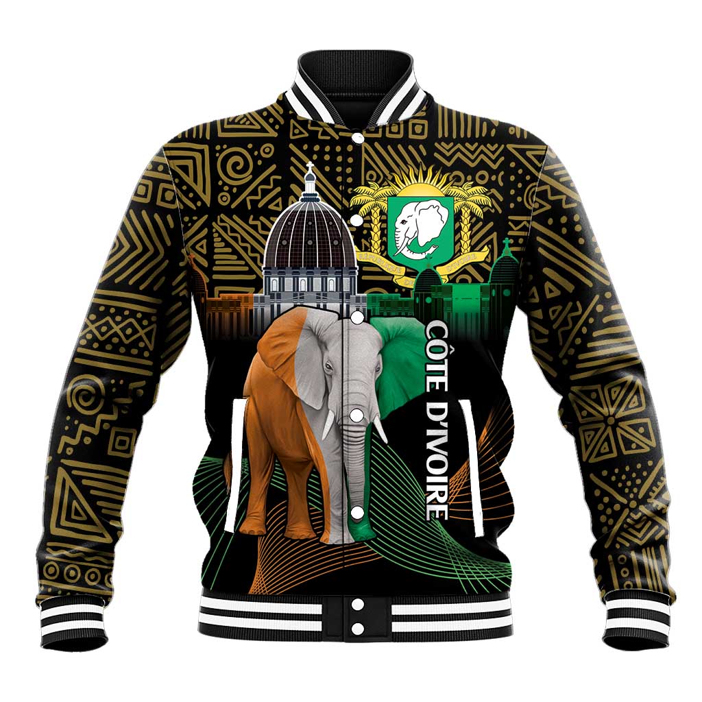 Personalized Cote dIvoire Independence Day Baseball Jacket Ivory Coast Elephant African Pattern LT14