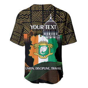 Personalized Cote dIvoire Independence Day Baseball Jersey Ivory Coast Elephant African Pattern