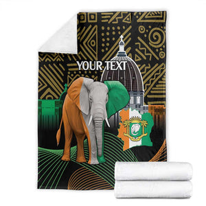 Personalized Cote dIvoire Independence Day Blanket Ivory Coast Elephant African Pattern