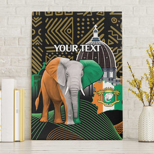 Personalized Cote dIvoire Independence Day Canvas Wall Art Ivory Coast Elephant African Pattern