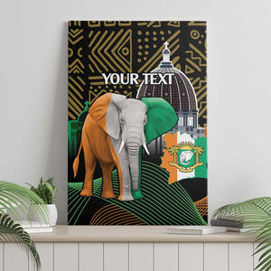 Personalized Cote dIvoire Independence Day Canvas Wall Art Ivory Coast Elephant African Pattern