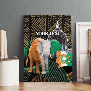 Personalized Cote dIvoire Independence Day Canvas Wall Art Ivory Coast Elephant African Pattern