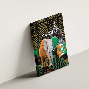 Personalized Cote dIvoire Independence Day Canvas Wall Art Ivory Coast Elephant African Pattern