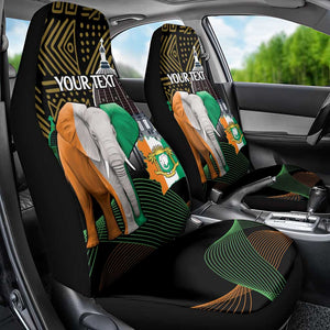 Personalized Cote dIvoire Independence Day Car Seat Cover Ivory Coast Elephant African Pattern