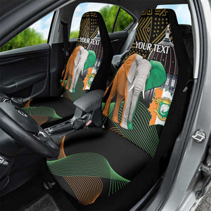 Personalized Cote dIvoire Independence Day Car Seat Cover Ivory Coast Elephant African Pattern