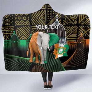 Personalized Cote dIvoire Independence Day Hooded Blanket Ivory Coast Elephant African Pattern