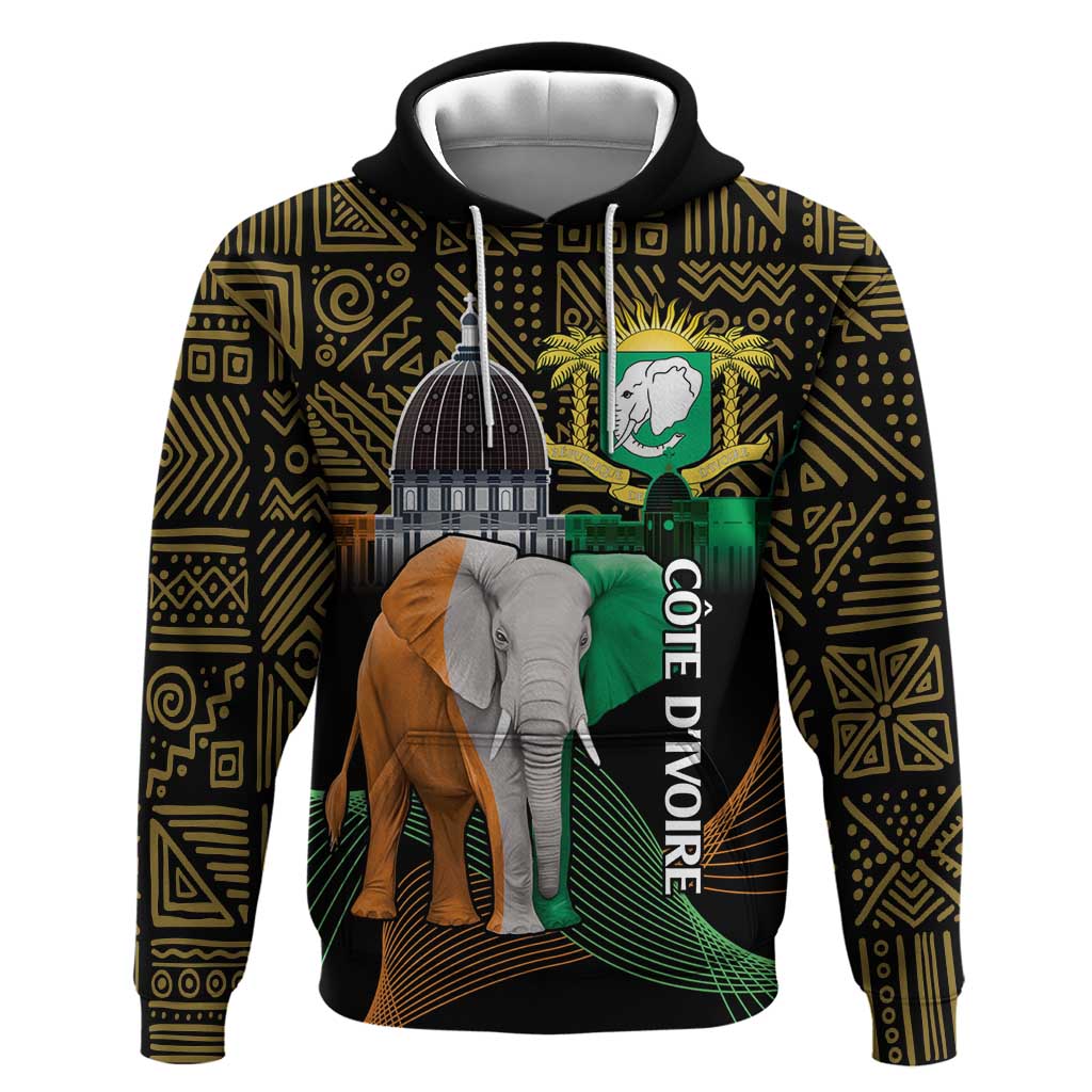 Personalized Cote dIvoire Independence Day Hoodie Ivory Coast Elephant African Pattern